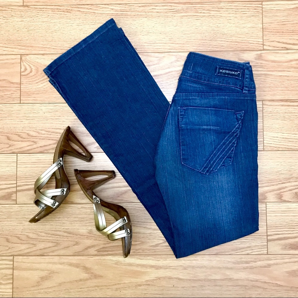 Kosiuko Boot Cut Dark Wash Denim Designer Jeans 28